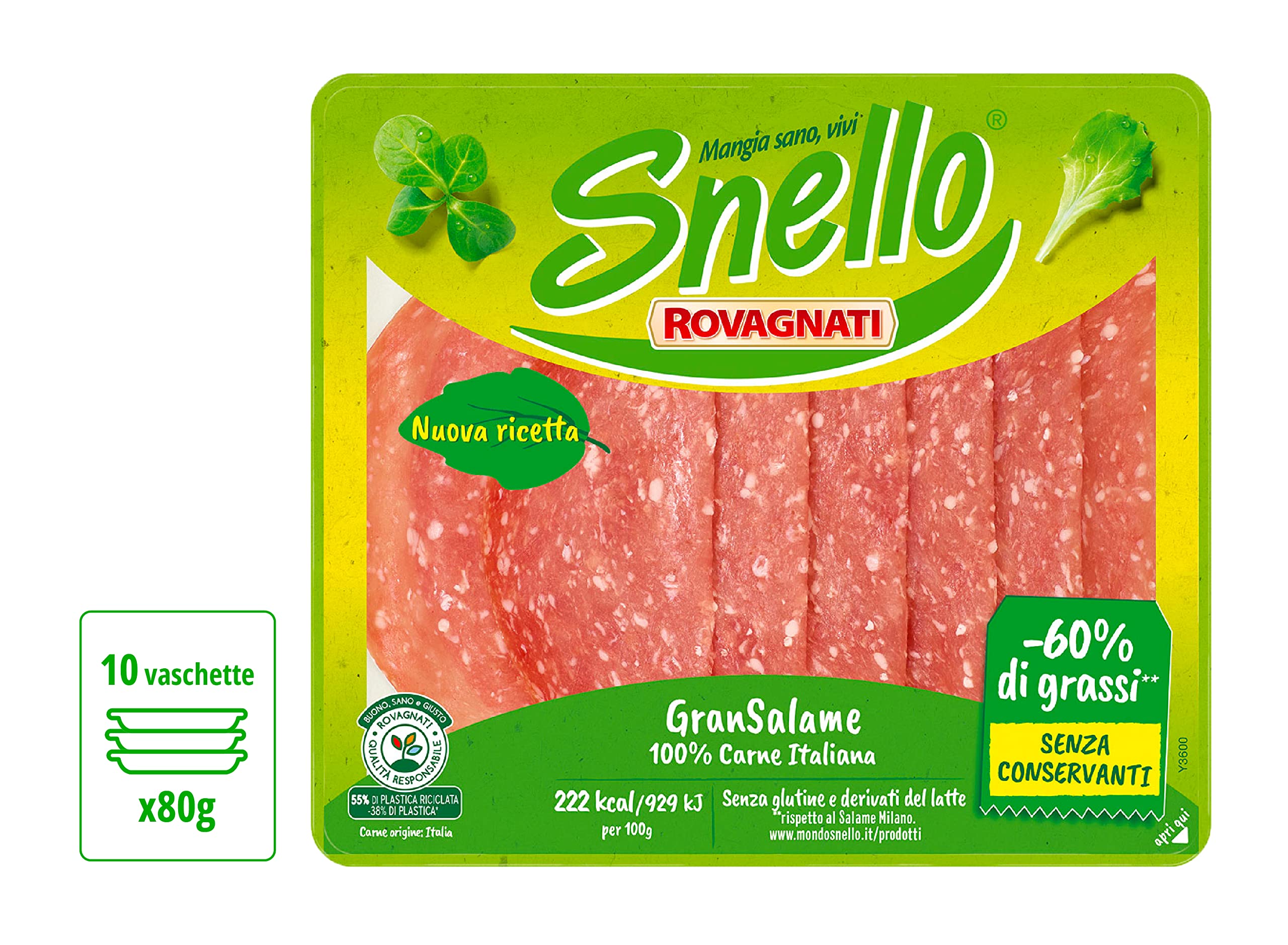 Rovagnati Snello Gran Salame affettato 10x80 g italiano