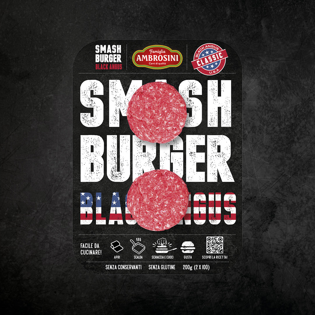 Ambrosini Hamburger Smash Burger Black Angus America 100 g x 2