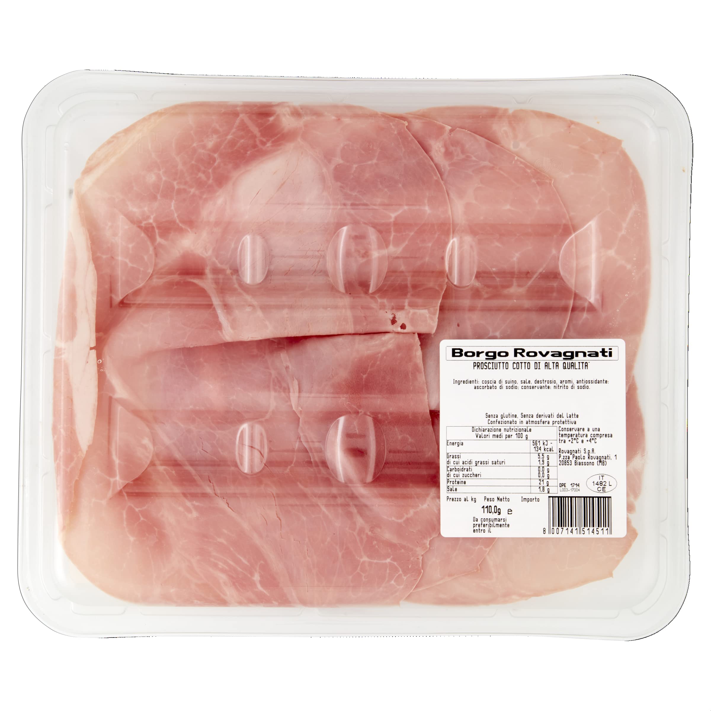 Rovagnati Borgo Rovagnati Prosciutto Cotto Nostrano 10x110g Affettato