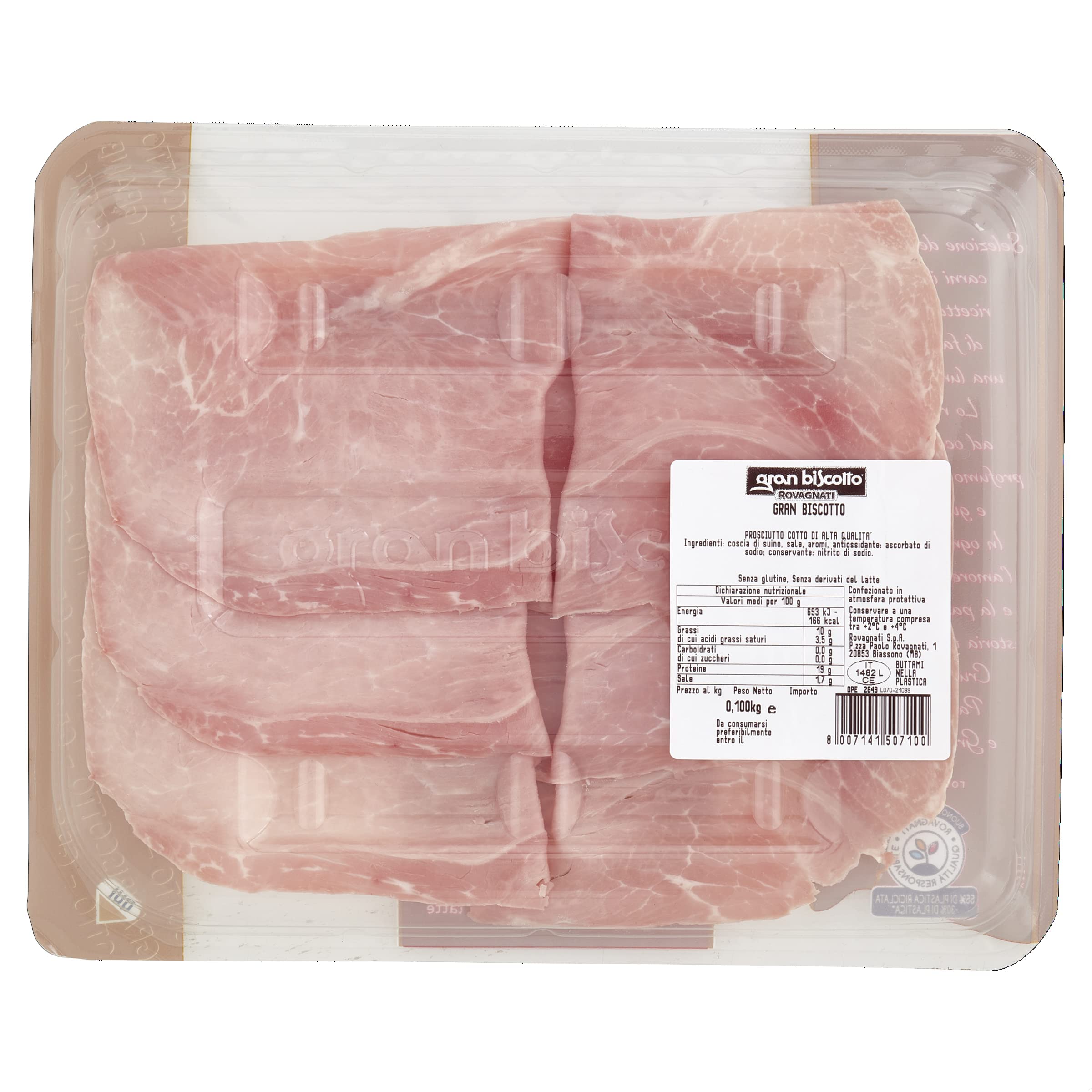 Rovagnati Gran Biscotto Prosciutto Cotto Affettato 6x100g