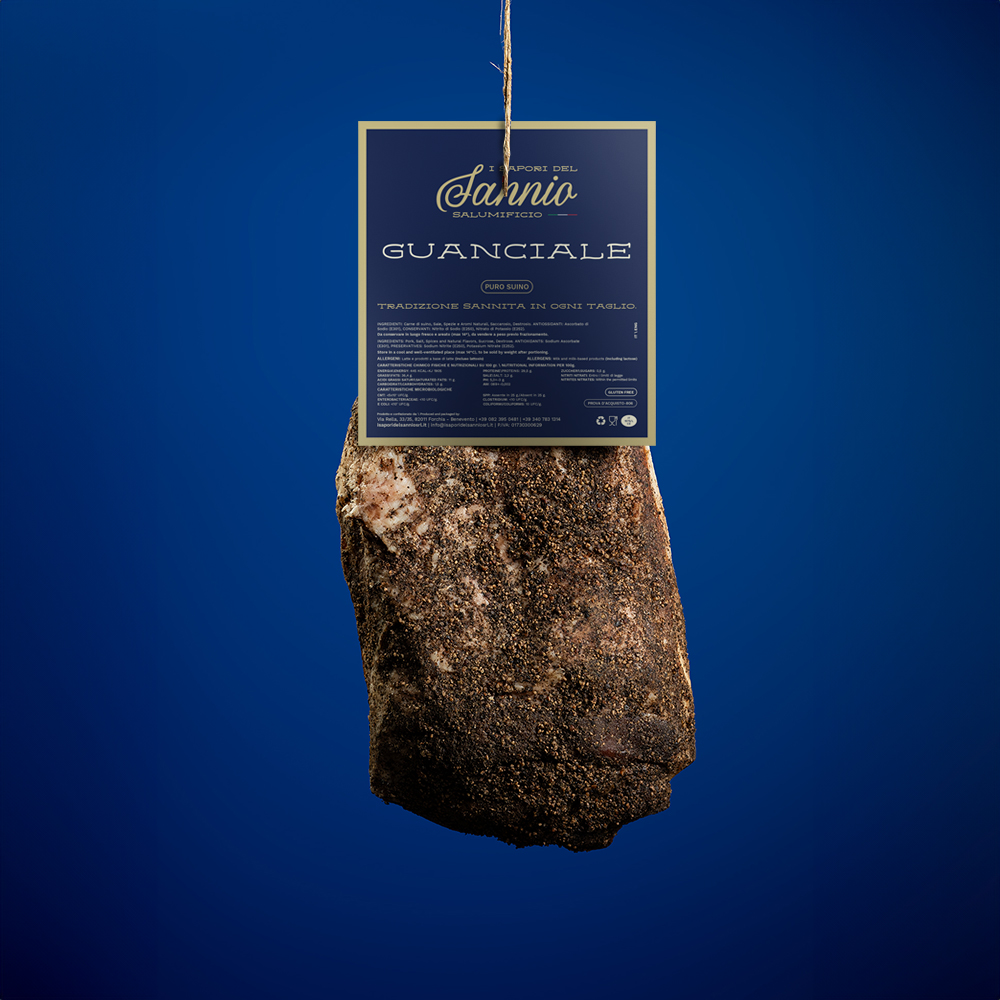 Sapori del Sannio Guanciale Nazionale al Pepe Nero Intero