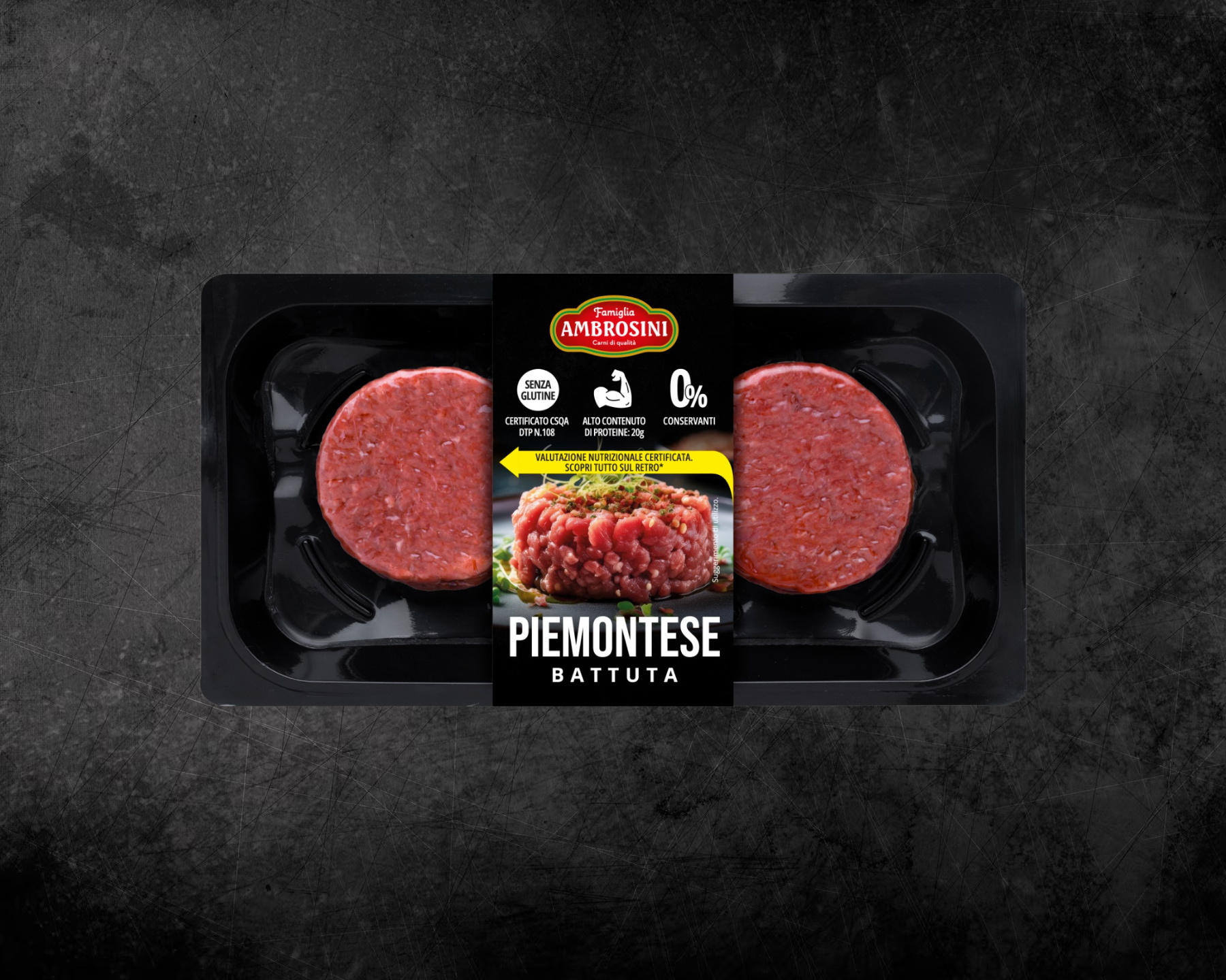 AMBROSINI Bovino Battuta Piemontese tartare 100g x 2
