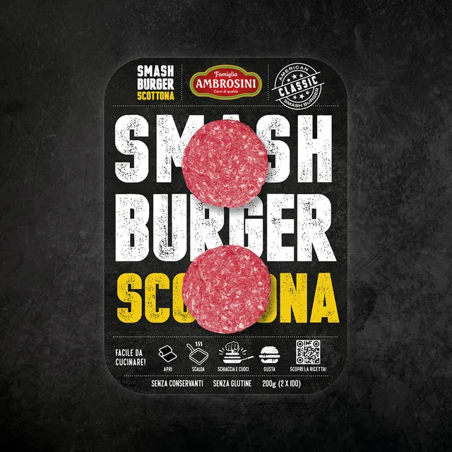 AMBROSINI Smash Burger Scottona hamburger 100 g x 2