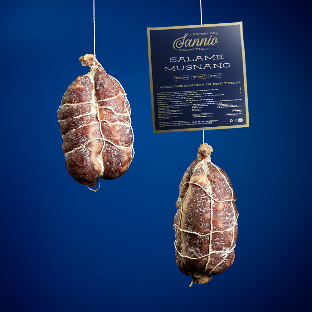 Sapori del Sannio Salami Salame Mugnano al Pepe in Grani Intenso