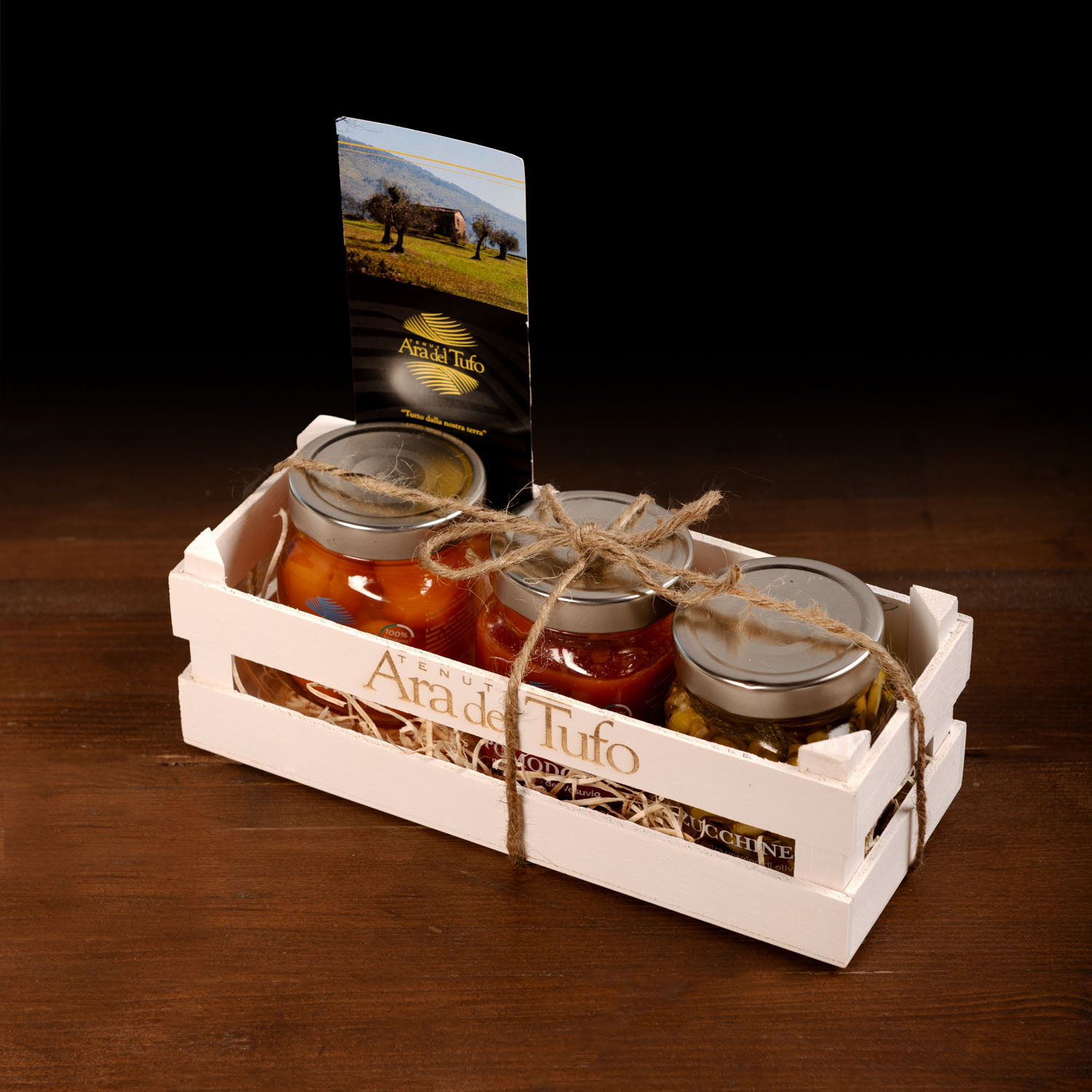 Tenuta Ara del Tufo Gift Box Cassetta Piccola 3 vasetti biologici