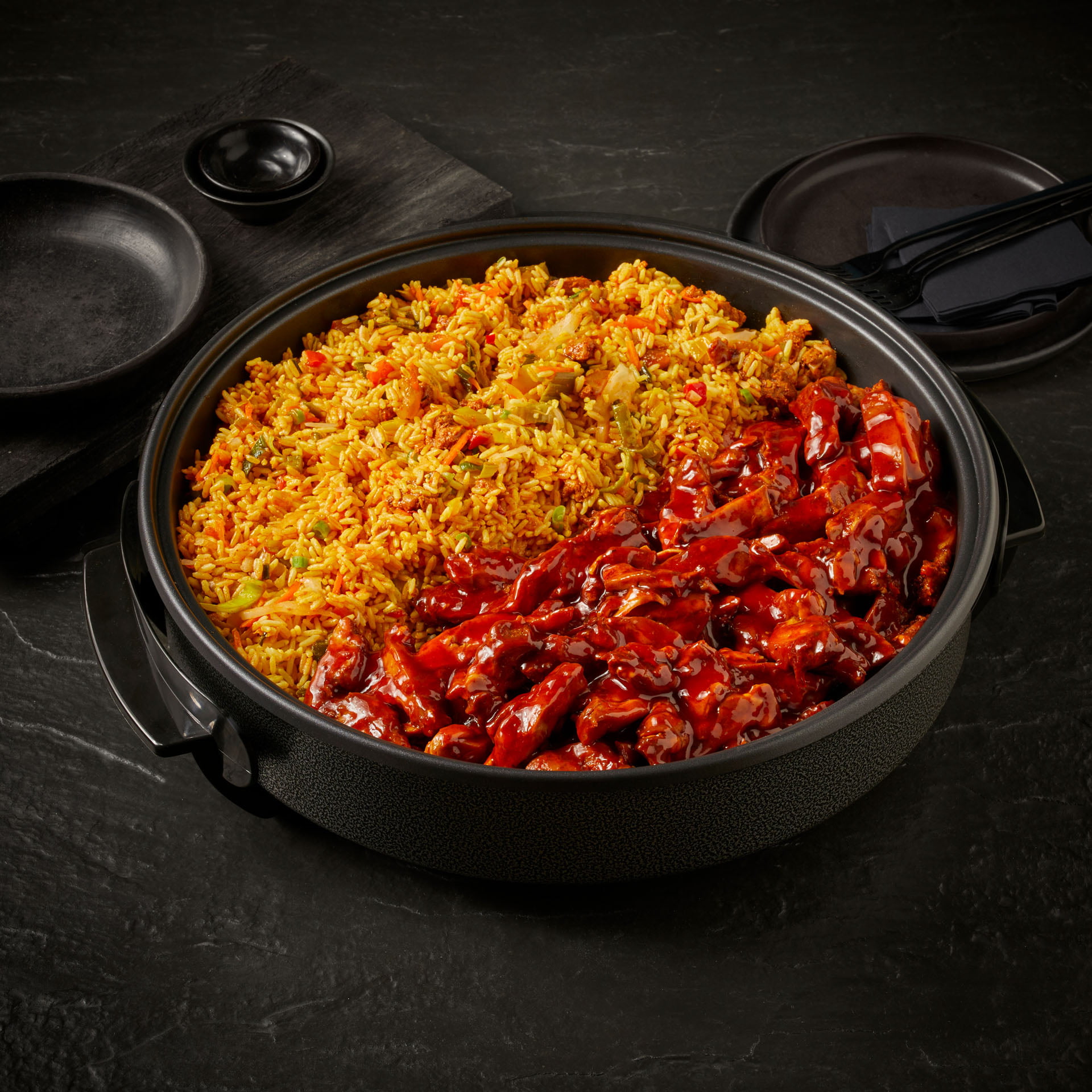 Rooster's Kippannen Nasi padella pollo salsa 4-6 persone