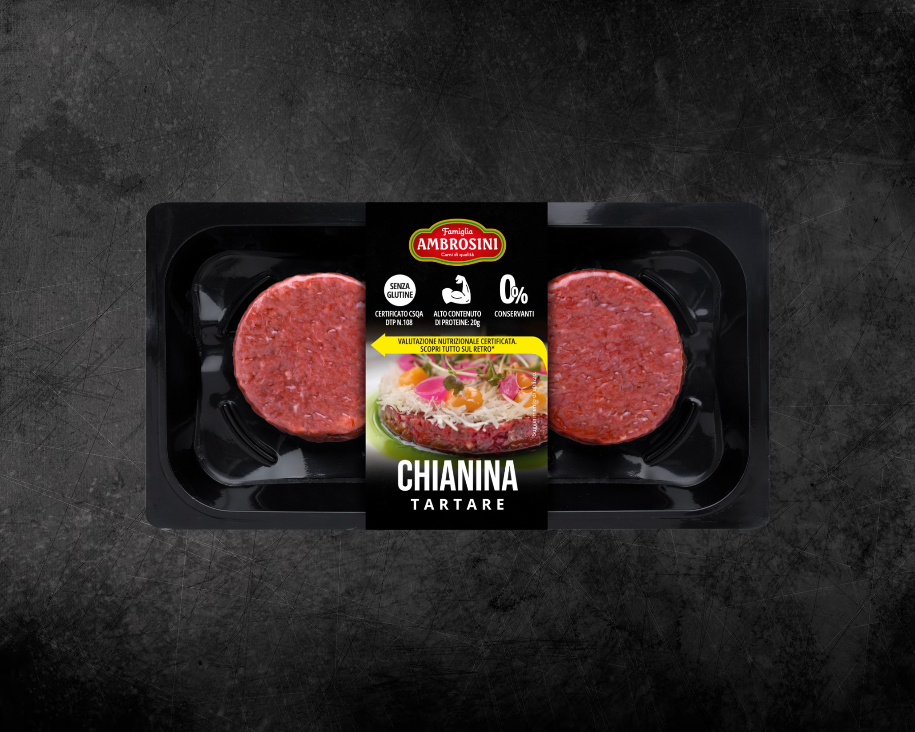 AMBROSINI Bovino Tartare Chianina carne bovina 160g