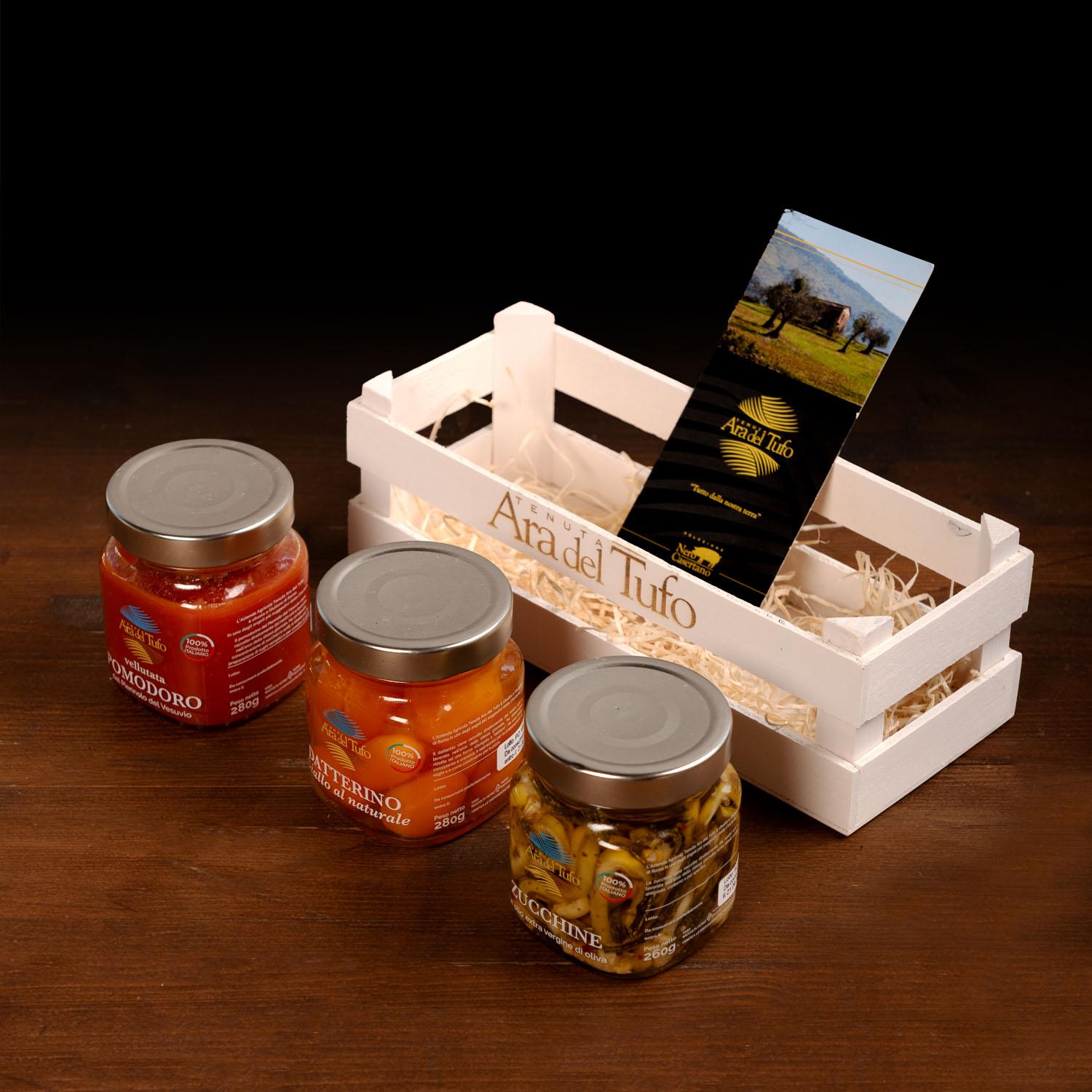 Tenuta Ara del Tufo Gift Box Cassetta Piccola 3 vasetti biologici