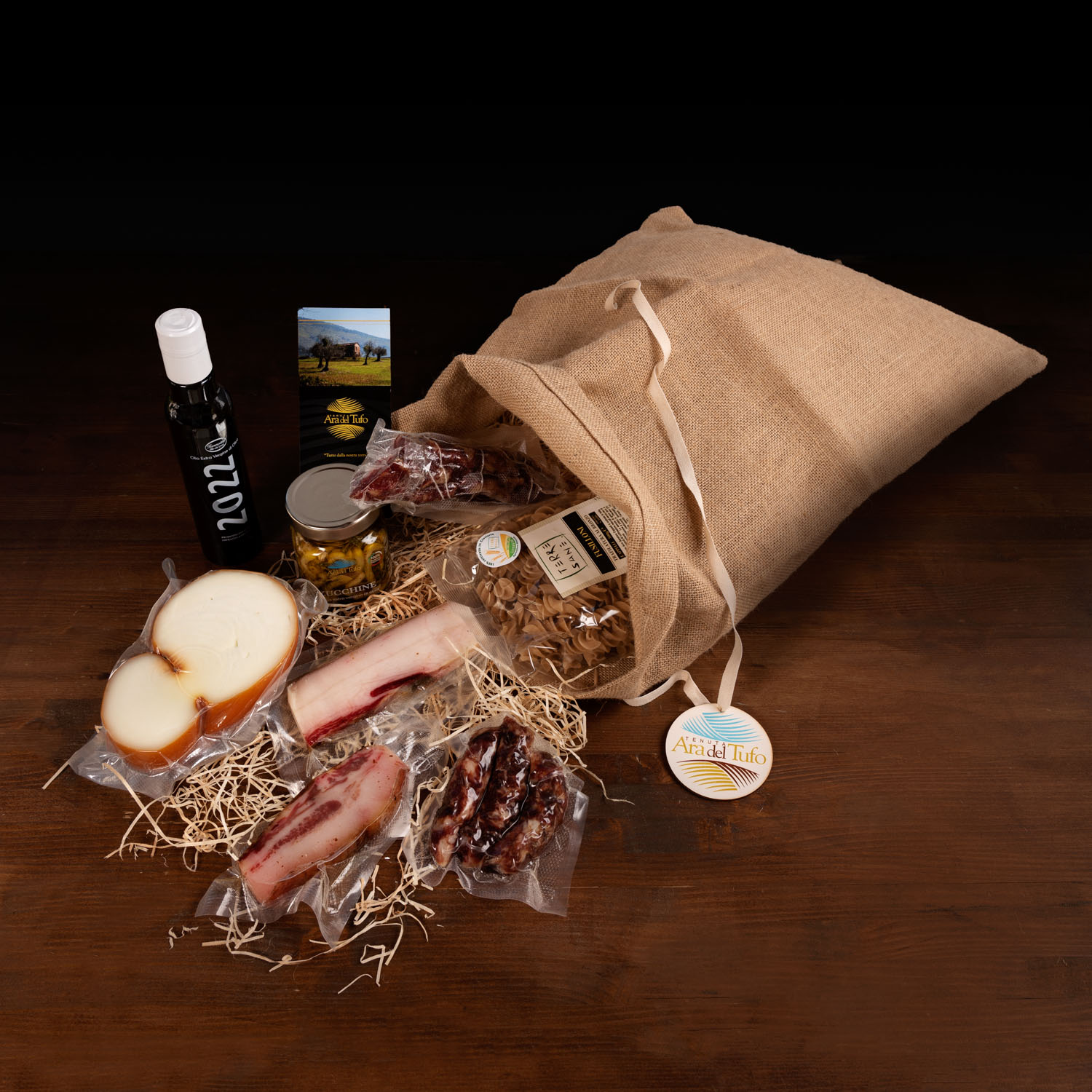 Tenuta Ara del Tufo Gift Box Sacco di Juta Grande Salumeria