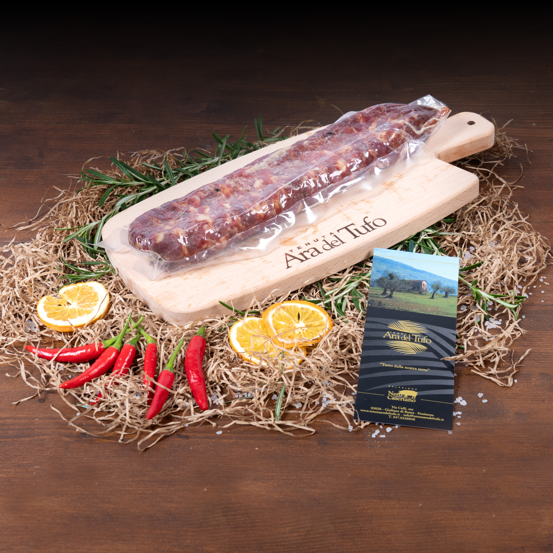Tenuta Ara del Tufo Tagliere Pala Canvas Gift Box Regalo Salumi