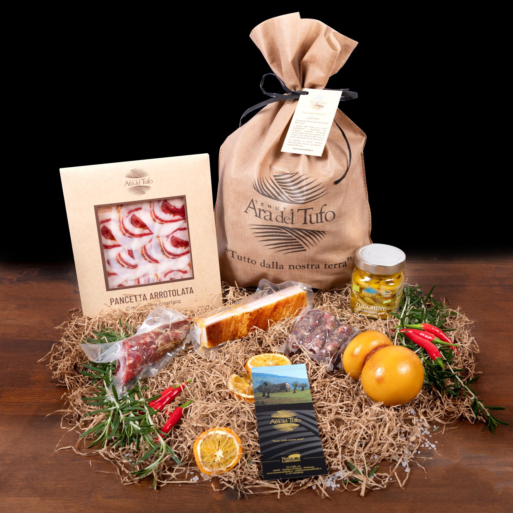 Tenuta Ara del Tufo Gift Box Sacchetto Canvas Piccolo salumi