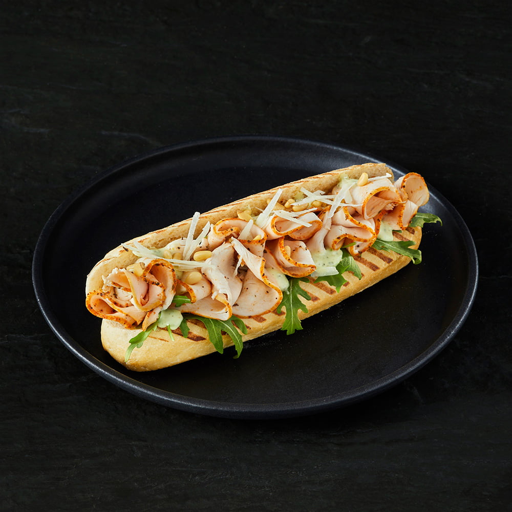 Rooster's Broodjes kipcarpaccio panino carpaccio pollo pesto