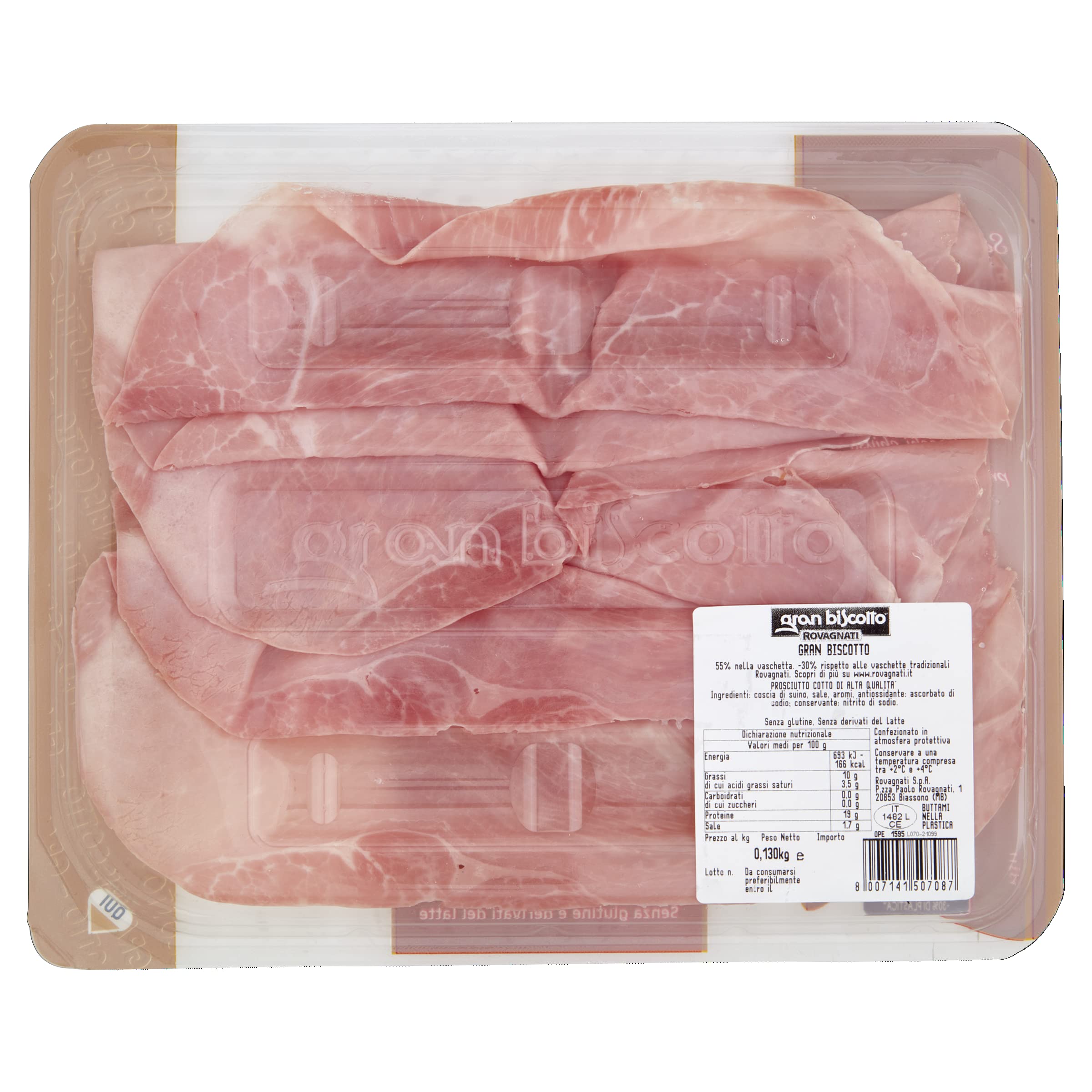 Rovagnati Gran Biscotto Prosciutto Cotto Affettato 6x130g
