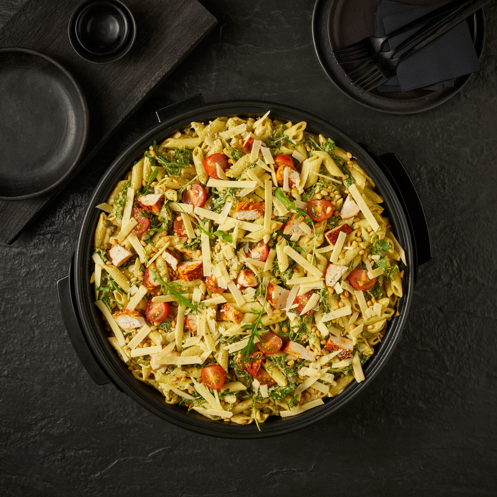 Rooster's Kippannen Pasta di Pollo teglia pollo pesto verde